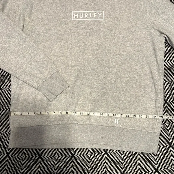 Hurley Light Gray Pullover Hoodie with White Logo - Picture 5 of 8